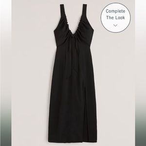 Abercrombie & Fitch Cinch Neck Slip Midi Dress